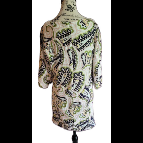 BODEN 100 % LINEN paisley casual resort mini pockets dress 2P - Picture 6 of 12